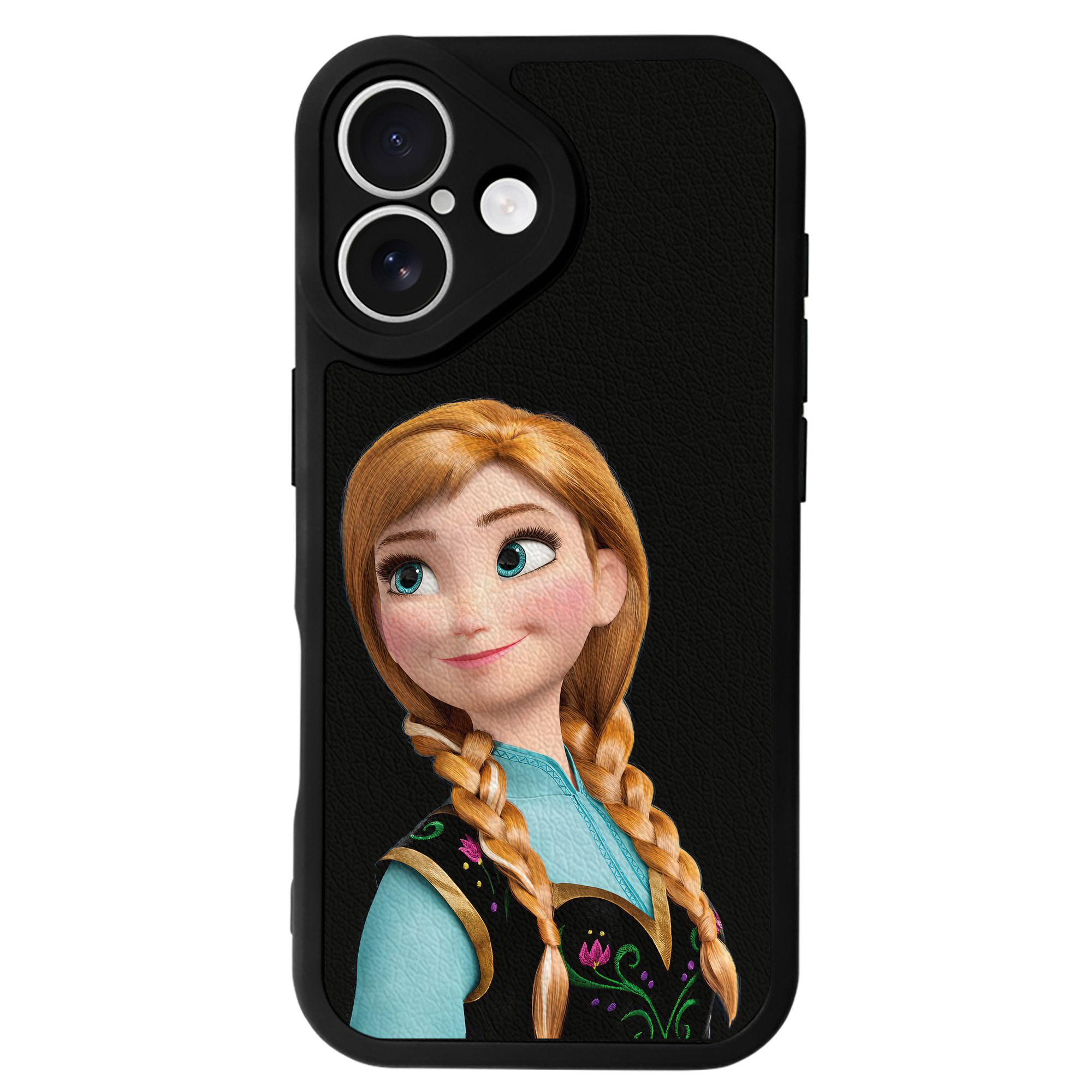 （画像用） アナと雪の女王 アンナ エルサ Frozen Anna Elsa 【iPhone 16シリーズ対応】シリコンスマホケース（レザー調） 材質：シリコン